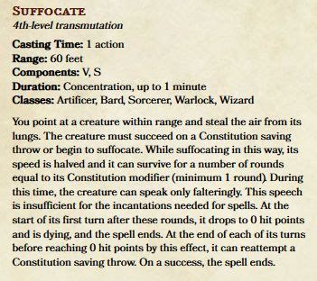 dnd suffocation rules